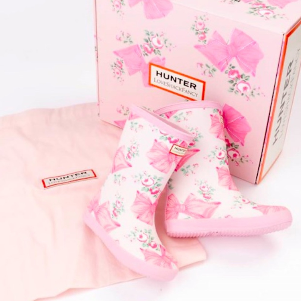Hunter LoveShackFancy Classic Rain Boot Toddler / Kid Rose Beaux